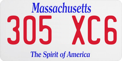 MA license plate 305XC6