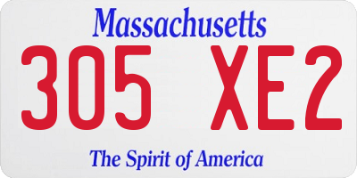 MA license plate 305XE2