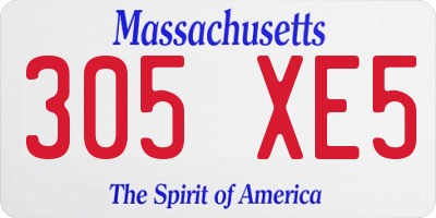 MA license plate 305XE5