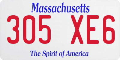 MA license plate 305XE6