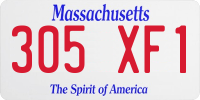 MA license plate 305XF1