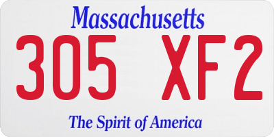 MA license plate 305XF2