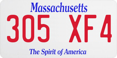 MA license plate 305XF4