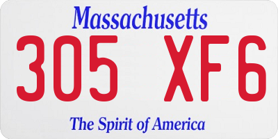MA license plate 305XF6