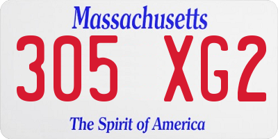 MA license plate 305XG2