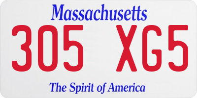 MA license plate 305XG5