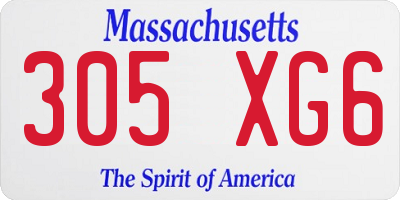 MA license plate 305XG6