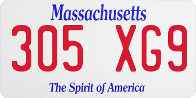 MA license plate 305XG9