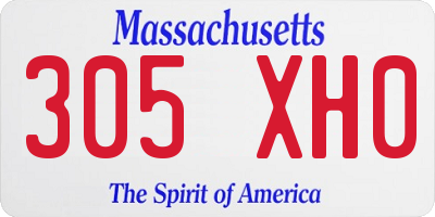 MA license plate 305XH0