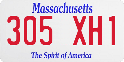 MA license plate 305XH1