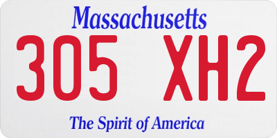 MA license plate 305XH2