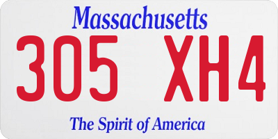 MA license plate 305XH4