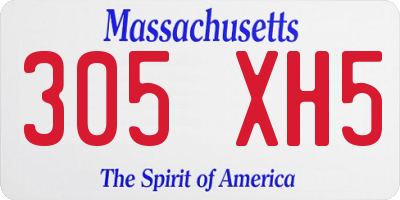 MA license plate 305XH5