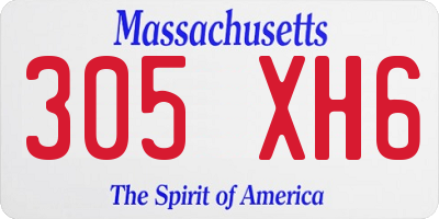 MA license plate 305XH6