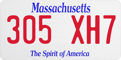 MA license plate 305XH7