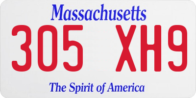 MA license plate 305XH9