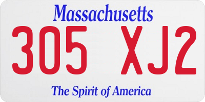 MA license plate 305XJ2