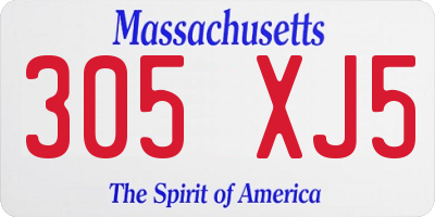 MA license plate 305XJ5