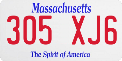 MA license plate 305XJ6