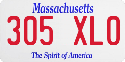 MA license plate 305XL0