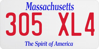 MA license plate 305XL4
