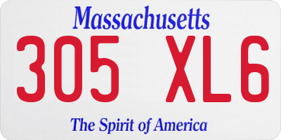 MA license plate 305XL6