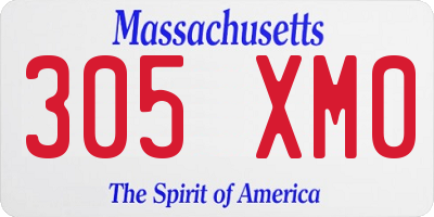MA license plate 305XM0