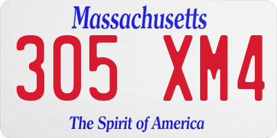 MA license plate 305XM4