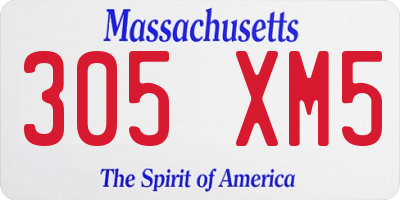 MA license plate 305XM5