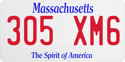 MA license plate 305XM6
