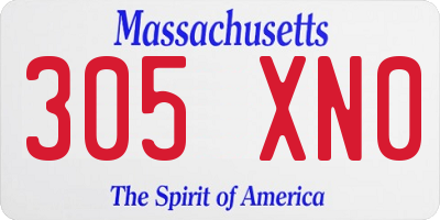 MA license plate 305XN0