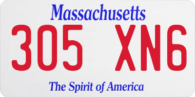 MA license plate 305XN6