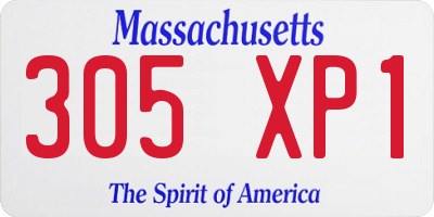 MA license plate 305XP1