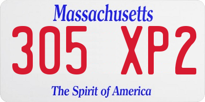 MA license plate 305XP2