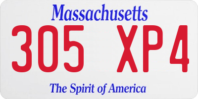MA license plate 305XP4