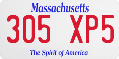 MA license plate 305XP5
