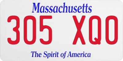 MA license plate 305XQ0