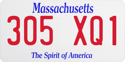 MA license plate 305XQ1