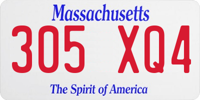MA license plate 305XQ4