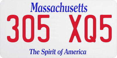 MA license plate 305XQ5
