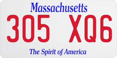 MA license plate 305XQ6