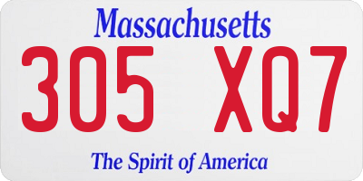 MA license plate 305XQ7