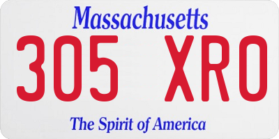 MA license plate 305XR0
