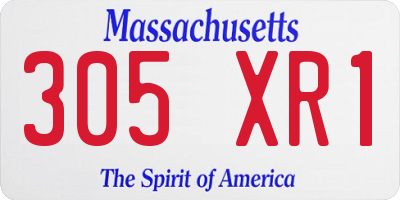 MA license plate 305XR1