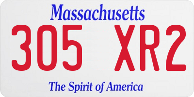MA license plate 305XR2