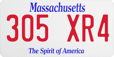 MA license plate 305XR4