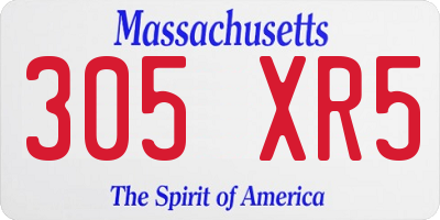MA license plate 305XR5