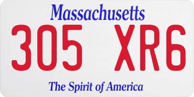 MA license plate 305XR6