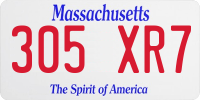 MA license plate 305XR7