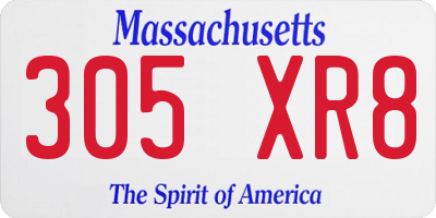 MA license plate 305XR8